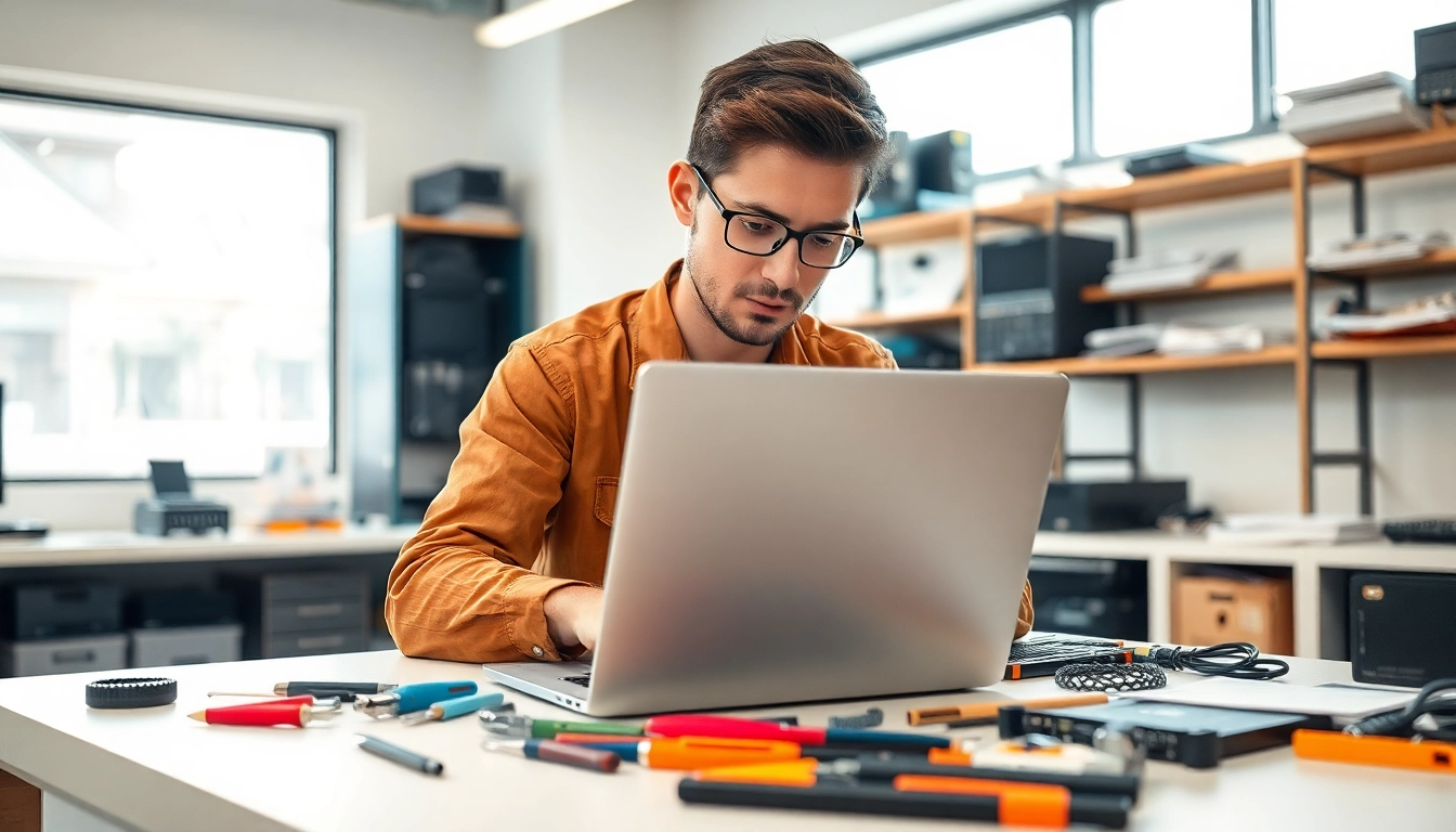 Riparazione computer torino da un tecnico esperto in un moderno laboratorio tecnologico.