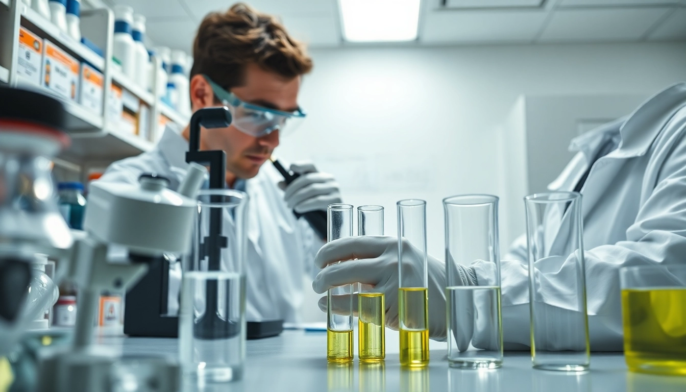 Testing samples for Hydrogen Peroxide detection in a professional lab setting.