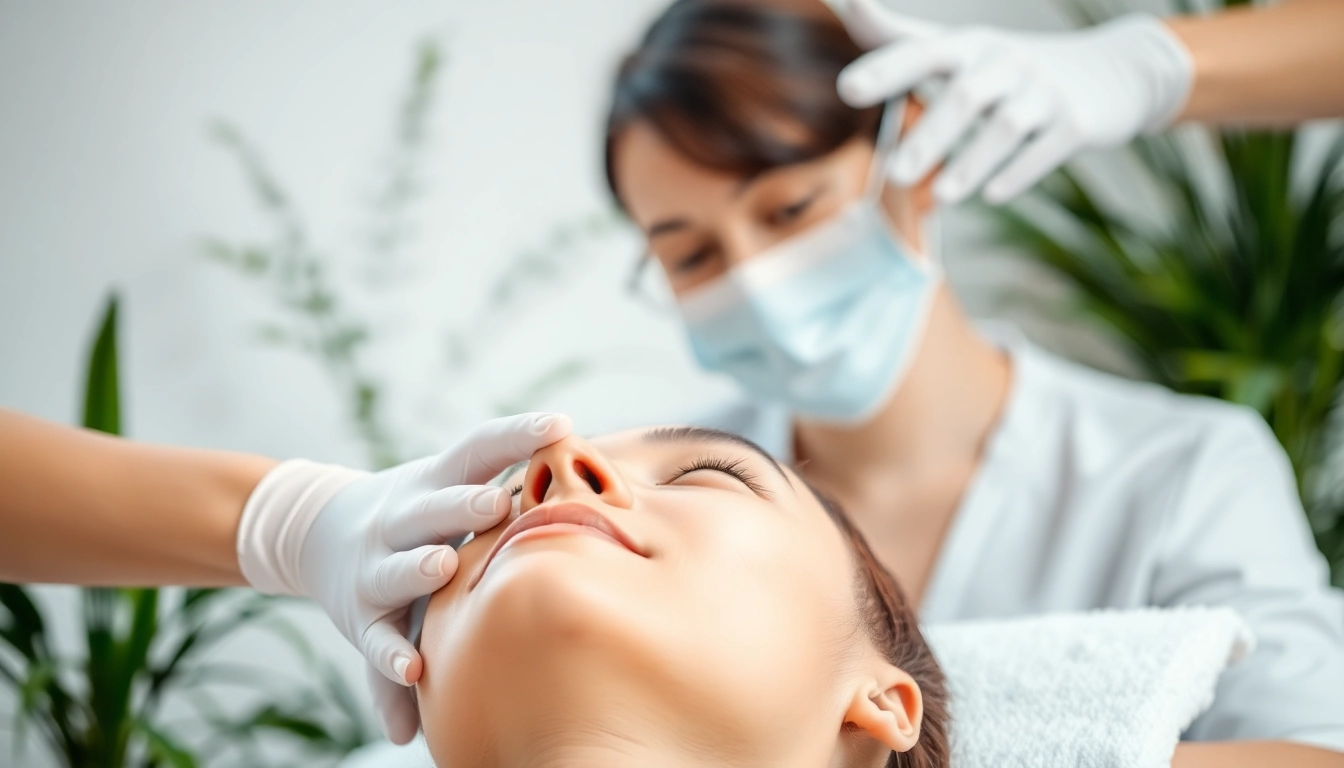 Patient receiving a Fett-weg Spritze treatment in a peaceful clinic environment.