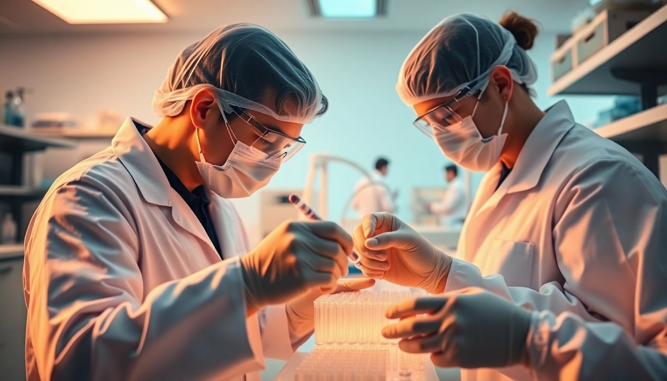 Showcase researchers conducting all check on TeSR™ media in a sterile laboratory setting.