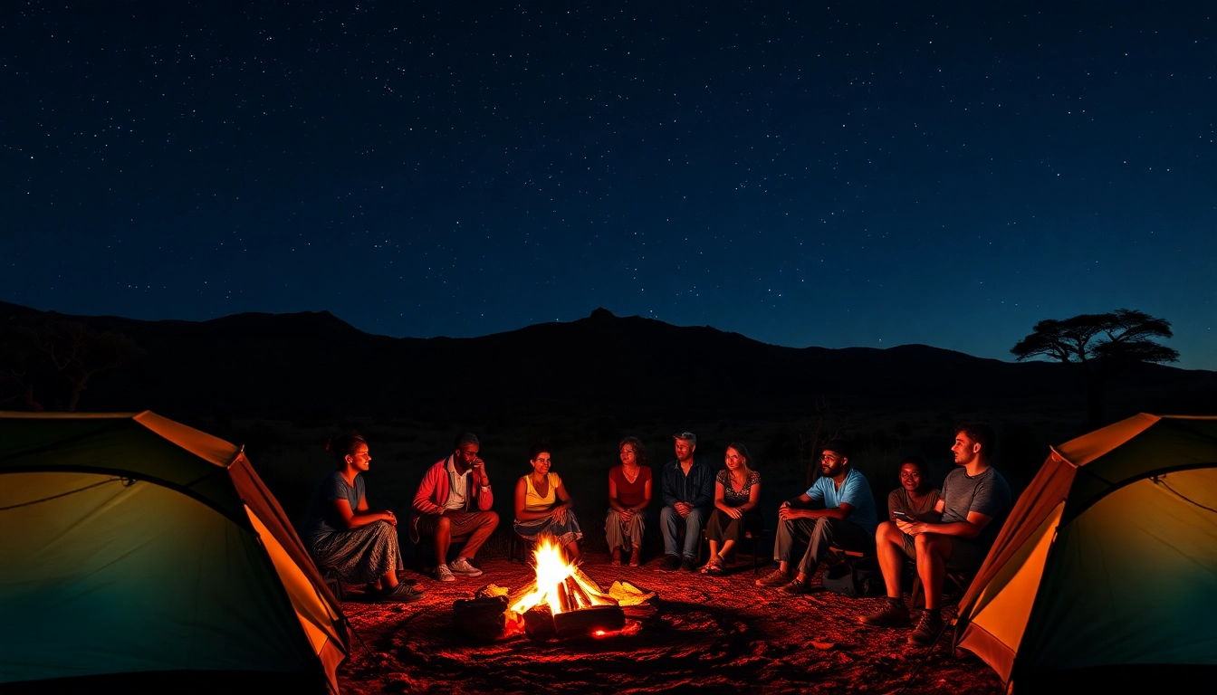 Enjoying a campfire during a Tanzania budget camping safari, highlighting adventure and community.