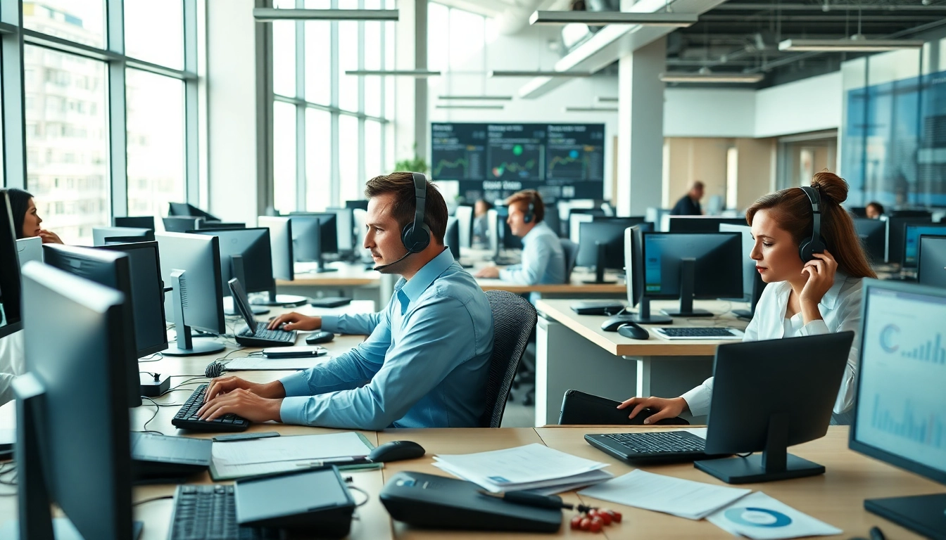 Streamlined Order Processing Services in action with professional agents in a dynamic office environment.