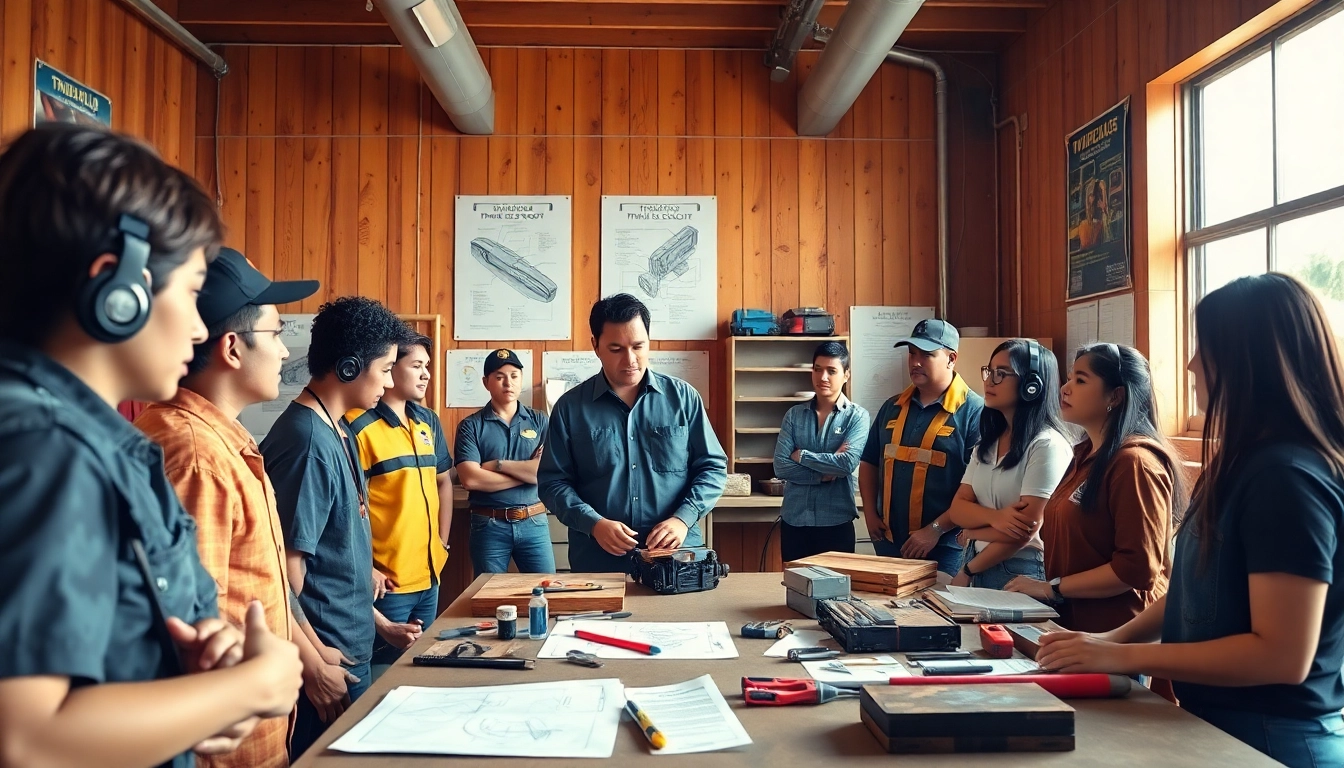 Students learning essential skills at trade schools oahu during a hands-on training session.