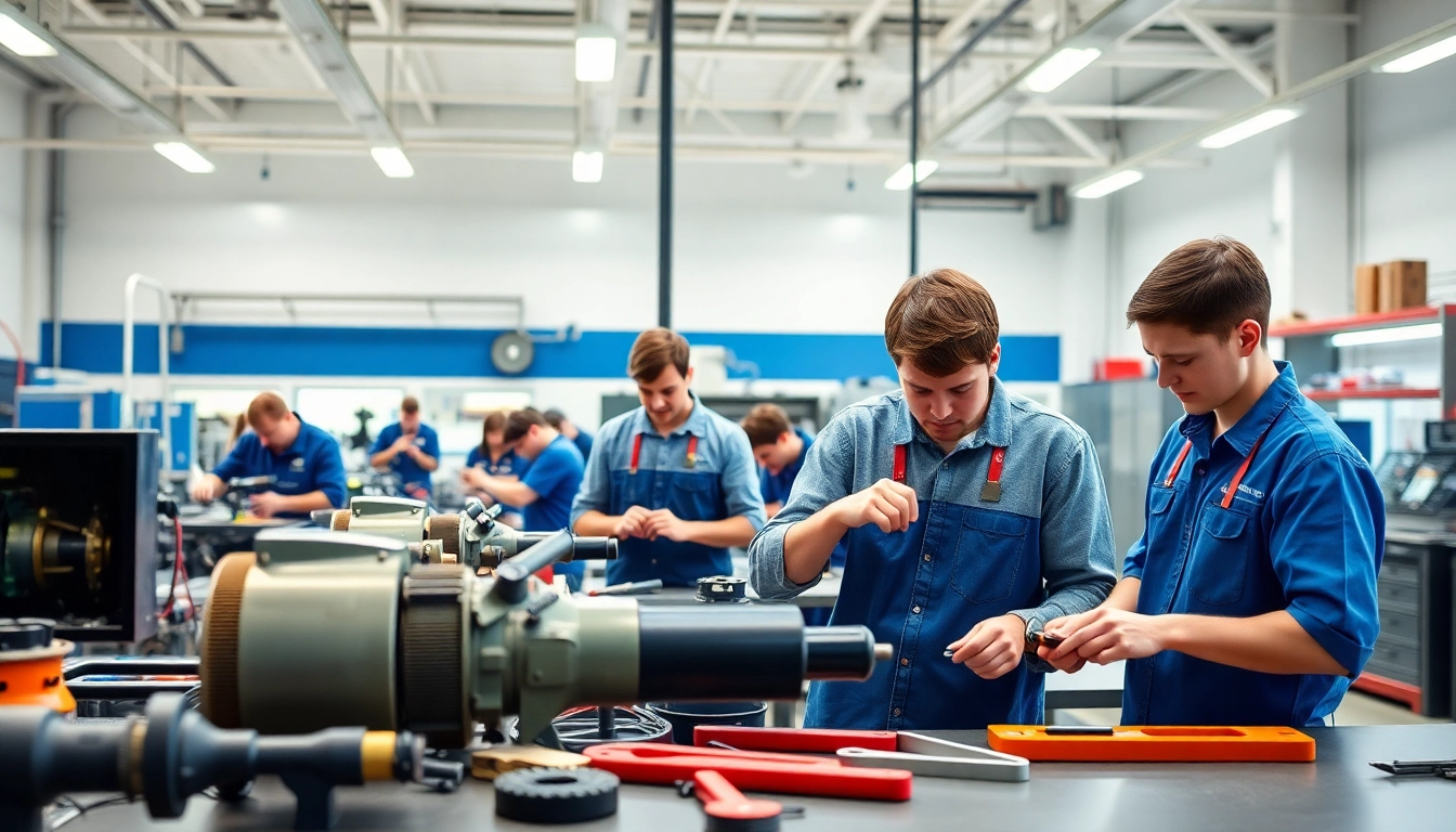 Students participating in a trade school in Tennessee practical training program.