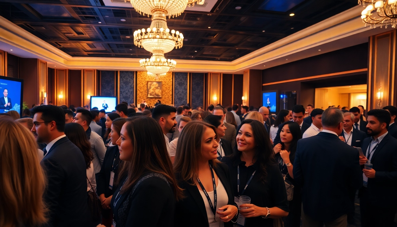 Capture of Miami Corporate Event Videography Photography highlighting professionals networking in an elegant venue.