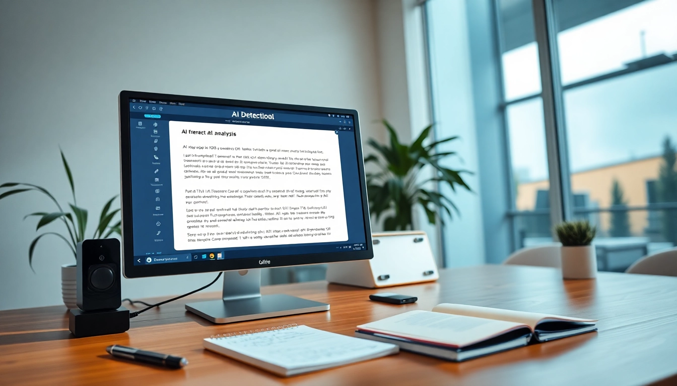 Analyze text for ai detection with advanced tools shown on a computer screen.