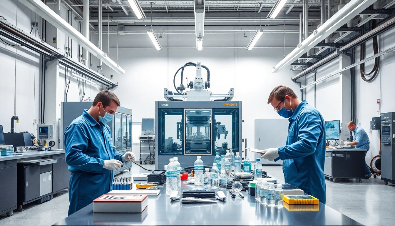 Technicians applying infusion resins in a modern composite manufacturing workshop.