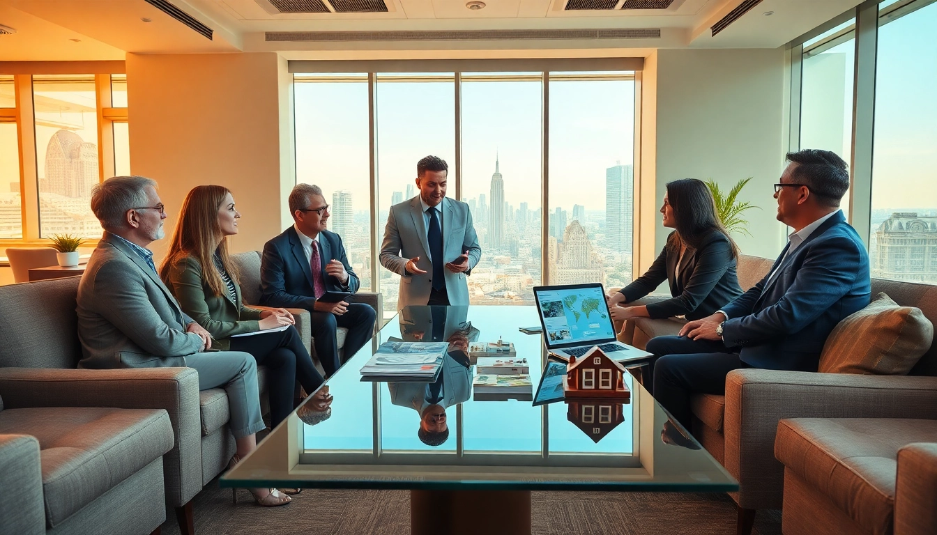 Enhancing international business real estate investment with professional consultation in a modern office setting.