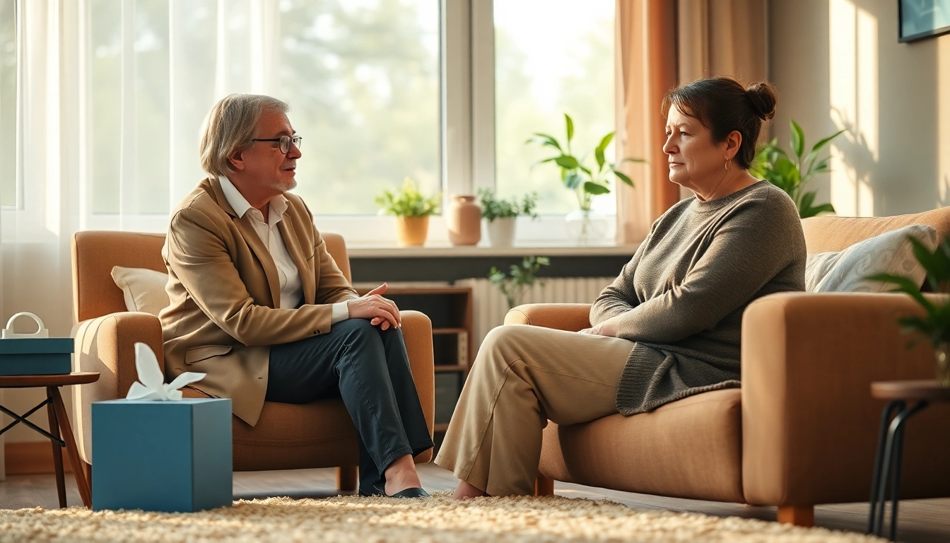 Providing support while dealing with grief in a warm and empathetic therapy session.