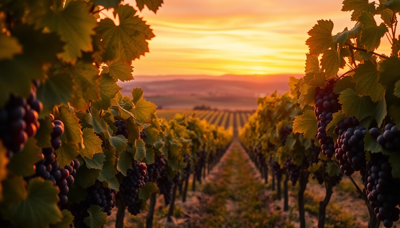 Wine tasting at wineries in Clarksburg with vineyard scenery and ripe grapes