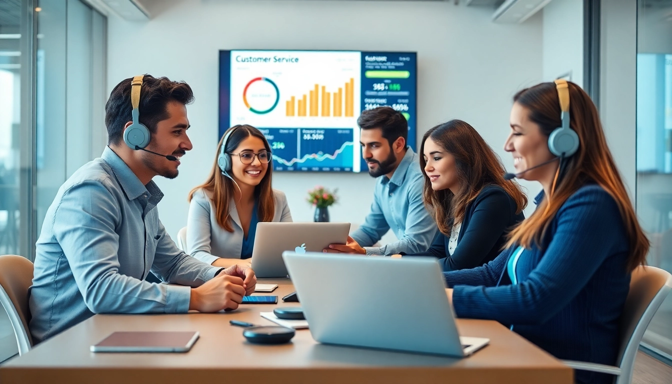 Customer service Outscoring team engaging in a professional environment.