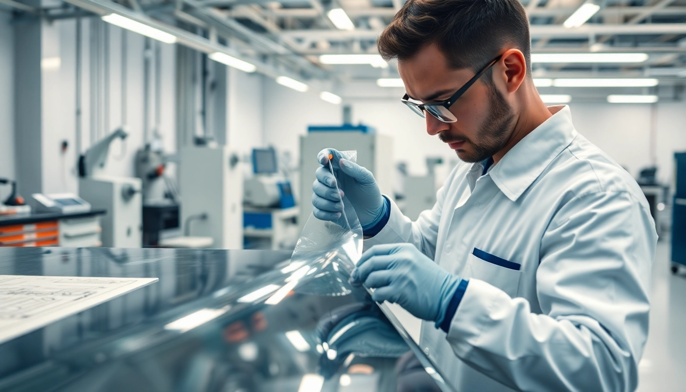 Showcasing precision adhesive films from https://www.makobond.com/adhesives-films in a modern industrial setting.