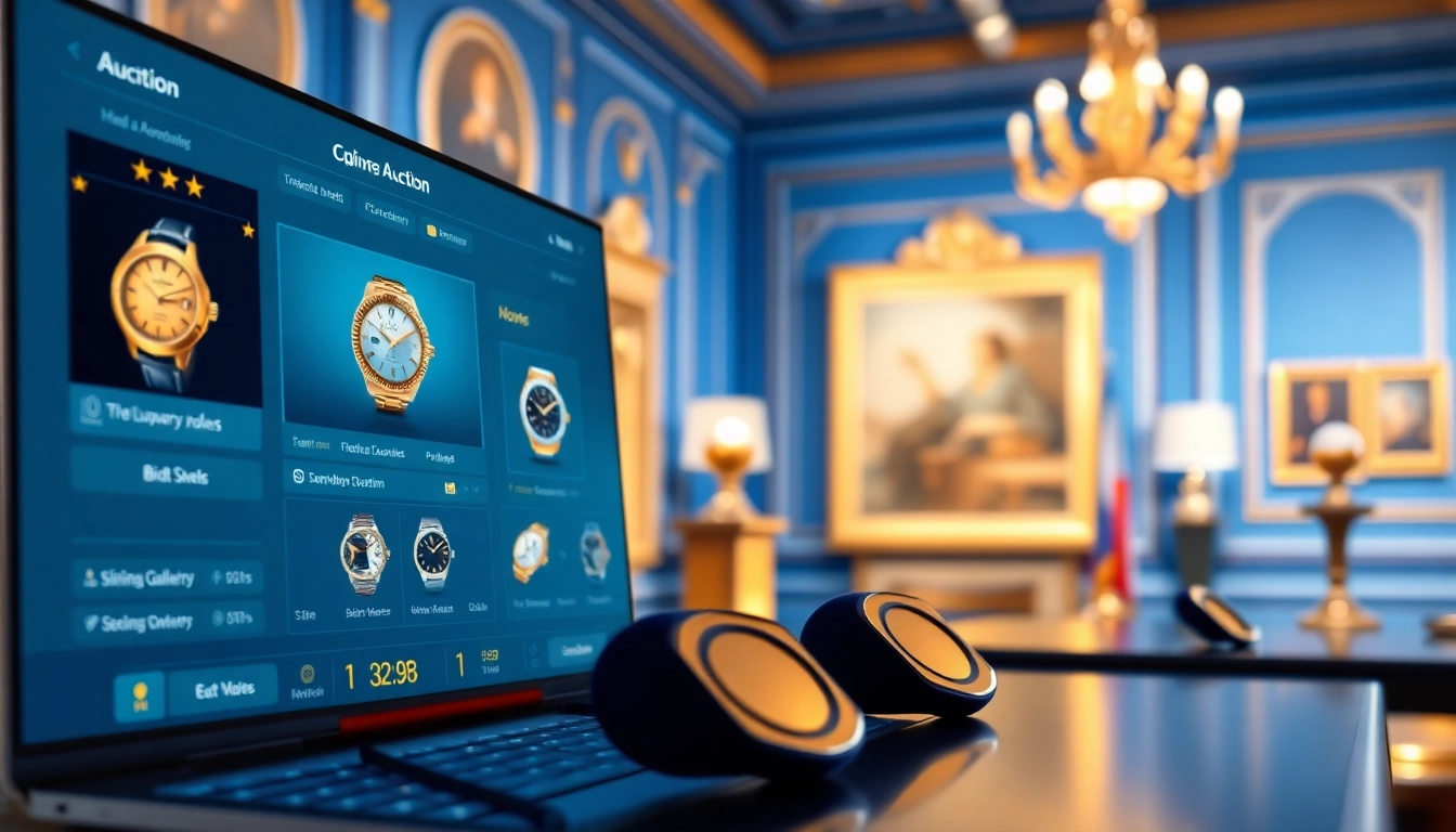 Bid on luxury items at https://www.avtales.com with a vibrant auction interface showcasing elegance.