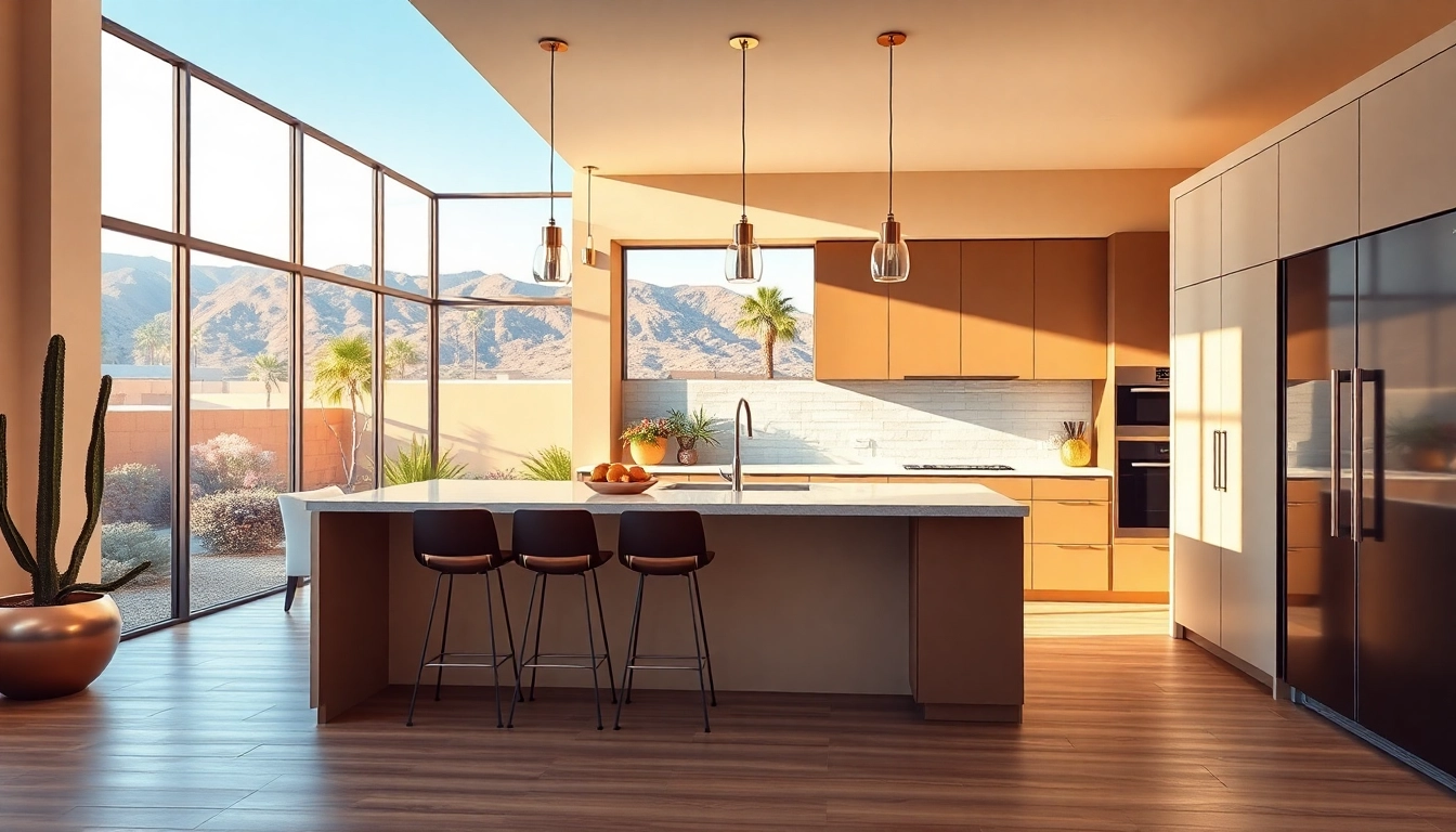 Revitalize your space with a stunning remodeling in Palm Springs, featuring a modern kitchen filled with natural light.