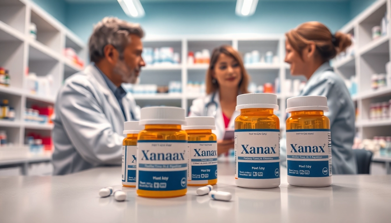 Purchase 2mg Xanax online at a pharmacy counter, showcasing professional care.