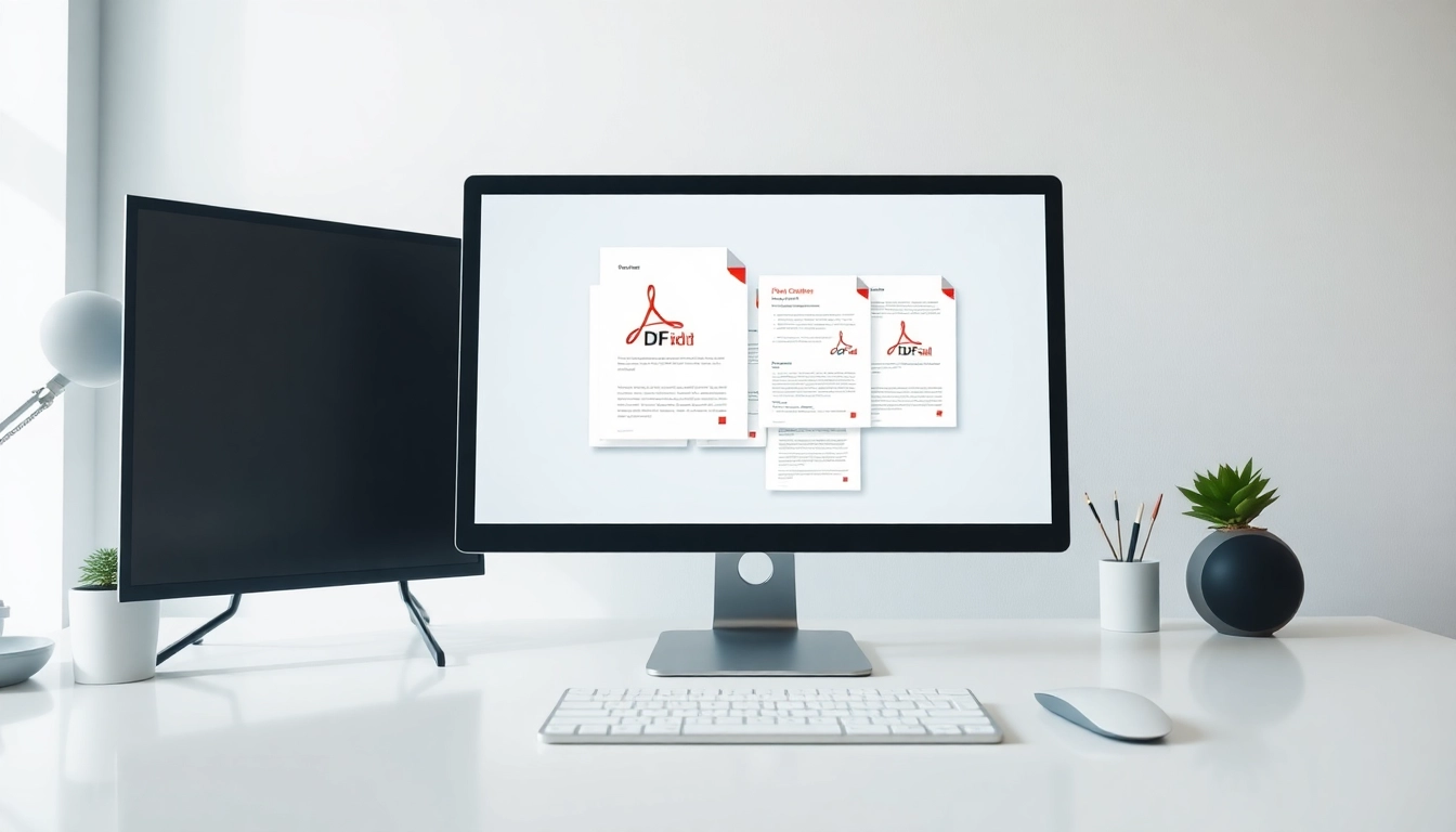 Merge PDF files free on a computer screen in a professional workspace.