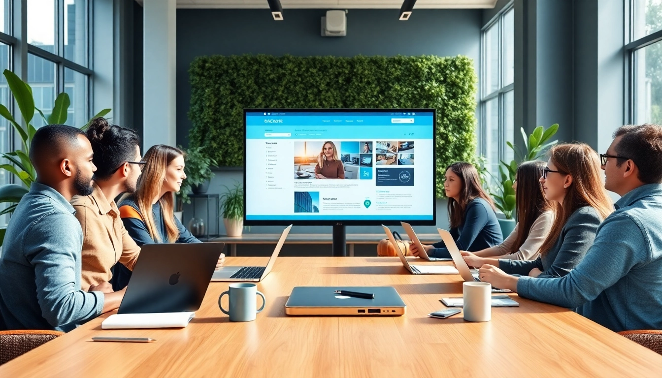 Enhance your business with kc website design showcasing a collaborative team in a modern workspace.