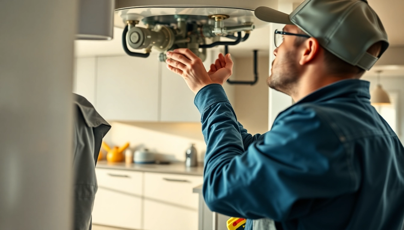 Experienced boiler installer bristol engaged in an installation process in a modern kitchen setting.