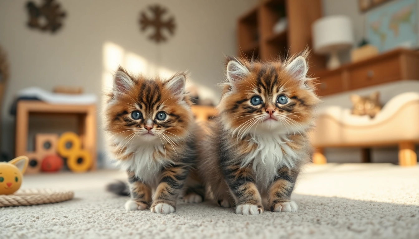 Maine Coon kittens for sale Bay Area playing in a cozy indoor setting, showcasing their adorable nature.