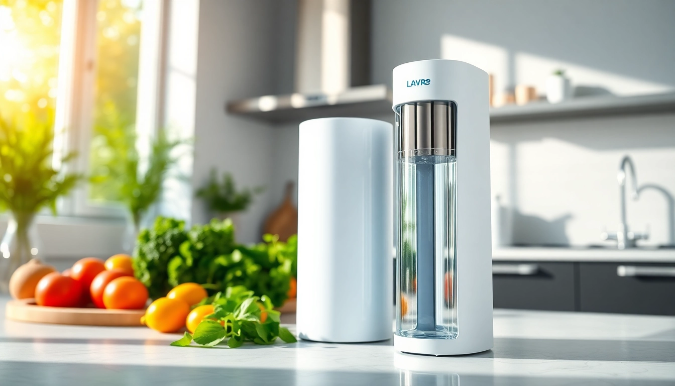 Lava Pure system efiltrowania wody na nowoczesnym blacie kuchennym