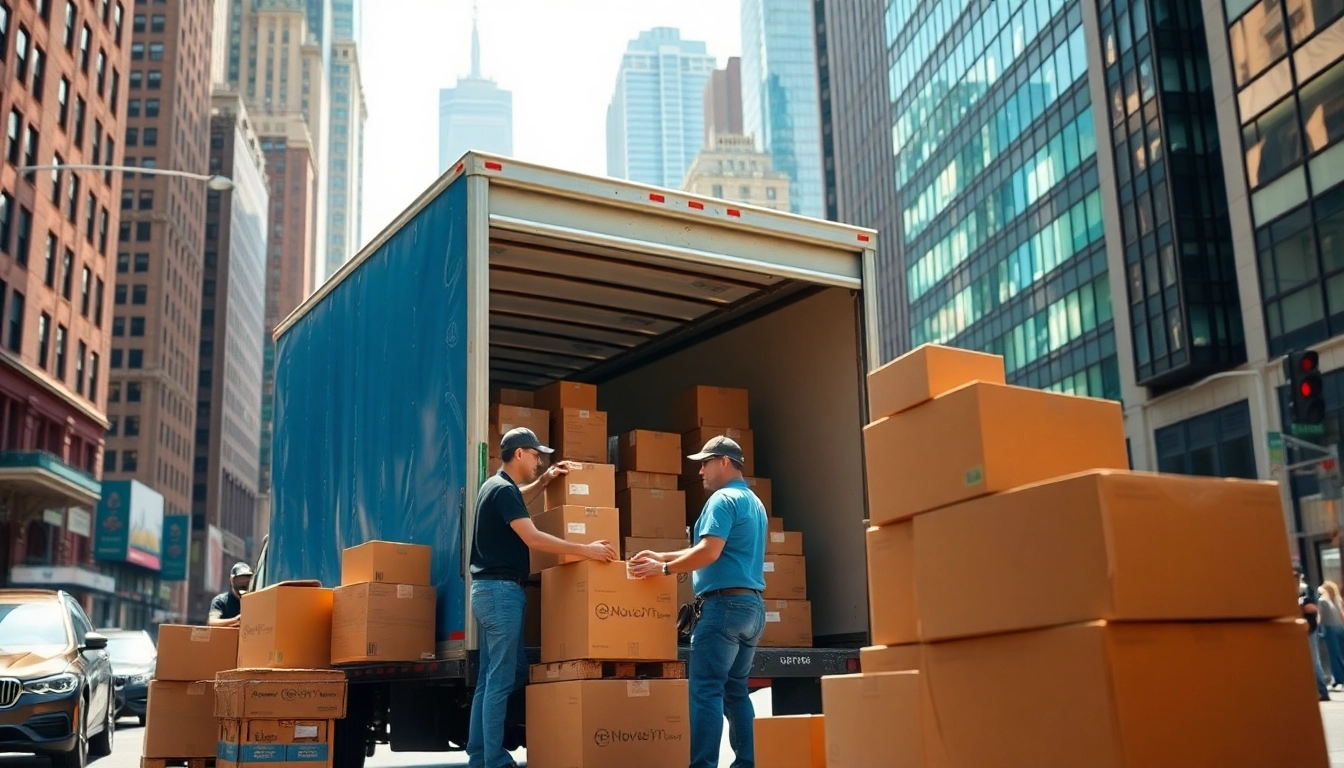 Professional movers working in NYC, exemplifying Cheap movers nyc services efficiently.
