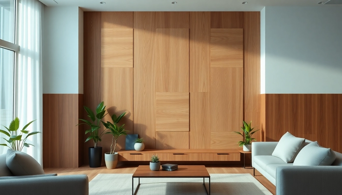 Enhance your interior with stunning wood veneer panels displaying rich textures and colors for a warm atmosphere.